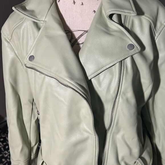 Divided H&M Green Medium Faux Leather Jacket - Picture 2 of 4
